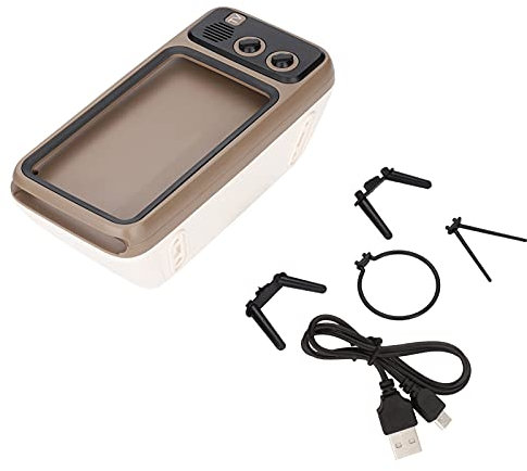 Zunate Haut-Parleur Bluetooth, Rétro Vintage TV Forme Mini Haut-Parleur HD Stéréo Son Téléphone Mobile Stand Haut-Parleur pour Les Amis et la Famille (Gris)