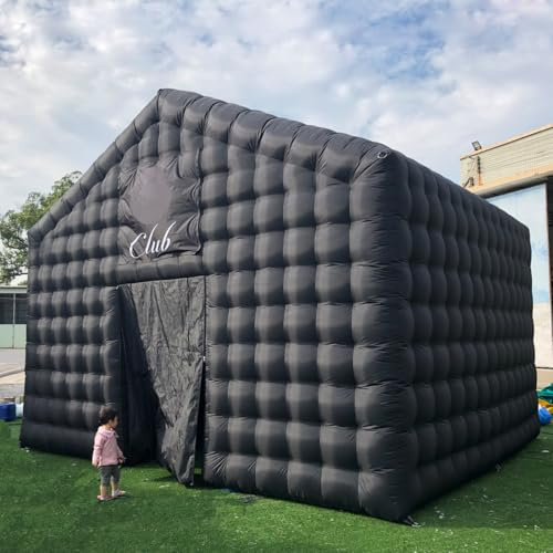 Großer schwarzer aufblasbarer Würfel-Discozelt, quadratischer Pavillon, Veranstaltungsraum, großer mobiler tragbarer Nachtclub, Party-Pavillon für Hinterhof/Outdoor-Events