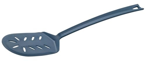 Tasty Spatule fendue monobloc en plastique 3H, 36 x 9 cm, idéale pour rôtir et crêpes, biseautée pour poêles antiadhésives, passe au lave-vaisselle, votre ami de cuisine en bleu