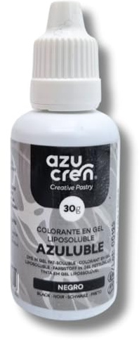 Azucren, Fettlösliche Lebensmittelfarbe, Schwarz, zur Verwendung in Pralinen, Sahne, Buttercreme, 30 G