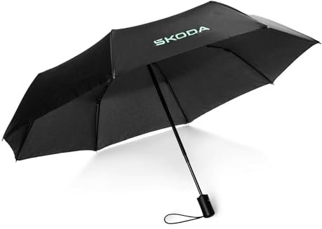 Skoda 6U0087602 Taschenschirm Regenschirm Schirm, schwarz