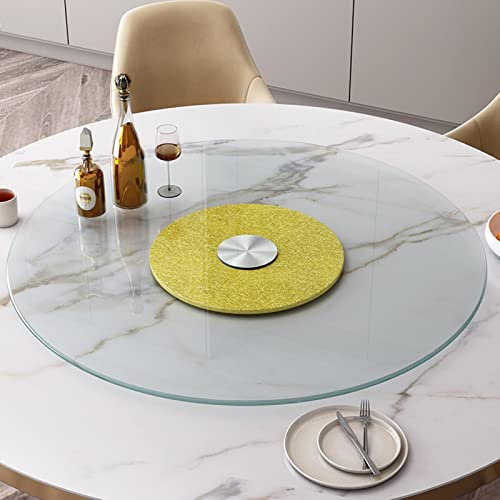 Plateau tournant Rond en Verre trempé Lazy Susan de 20 Pouces, Plateau de Service Rotatif, Plateau tournant Robuste, Plateau Rotatif Transparent, Silencieux/Lisse/Pas Facile à Vider