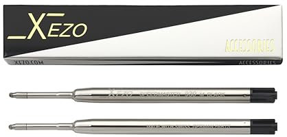 Xezo 930-M Kugelschreiberminen, mittlere feine Linie, Schwarz, 2 Stück