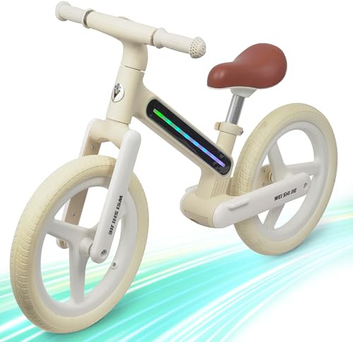 Beybe Balance Bike 2 anni 14 con Luci LED – bicicletta senza pedali con Sella e Manubrio Regolabili – Bici Bambino Leggera in Nylon – Ideale per Imparare l’Equilibrio