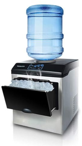 GQQDDD Ice Maker With LED Display, 2 In1 Water Dispenser Built-In Ice Cube Maker Machine Counter Top Up To 25kgs, 8-12 Min, Stainless Steel