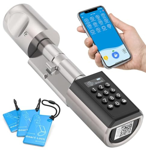 WELOCK Smart Lock, Keyless Entry Door Lock, Digital Keypad Locks with Password,Card, WiFi App Control for UPVC Front Door, Bedroom,Garage,Adjustable Euro Cylinder 30EX/40T(50-100mm Doors)