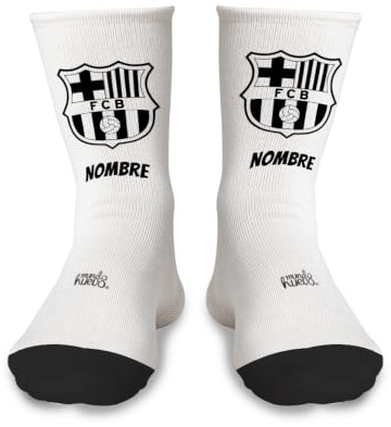 mundohuevo Par de calcetines + 1 calcetin de regalo por el que se pierde en la lavadora | personalizados con nombre | escudos de equipos de futbol | Tacto algodón | Talla única |