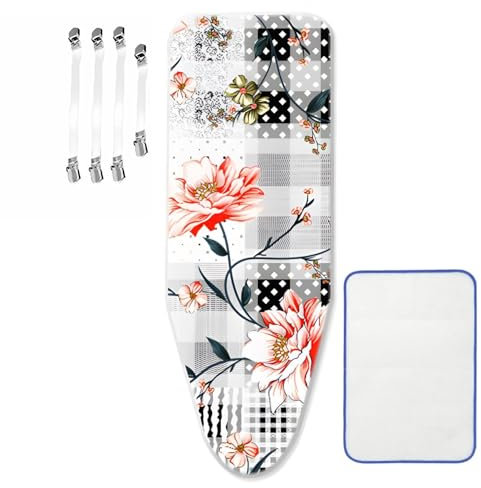 ZJBKX Bügelbrettbezug, XXL, Universal größe Bügeltischbezug, Extra Lage, 160 x 60 cm, Schöner Ersatz mit 4 Bügeltischspanner