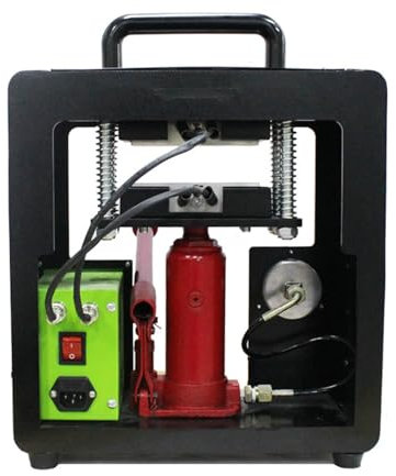 Pressa a Caldo Idraulica Digitale Manuale da 600W con Piastra Riscaldante da 2,4X4,7, Pressa a Caldo Doppia Riscaldata Ad Alta Pressione