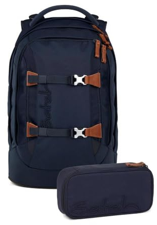 satch pack Nordic Skandi Edition skolryggsäck set 2 delar inklusive förvaringslåda, Nordisk blå, En Storlek