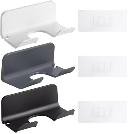 UOPJDD 3 Piezas Rack De Almacenamiento De Secador De Cabello, Soporte Montado En La Pared, Accesorios De Baño, Soporte Sin Agujeros, Almacenamiento De Secador De Cabello.