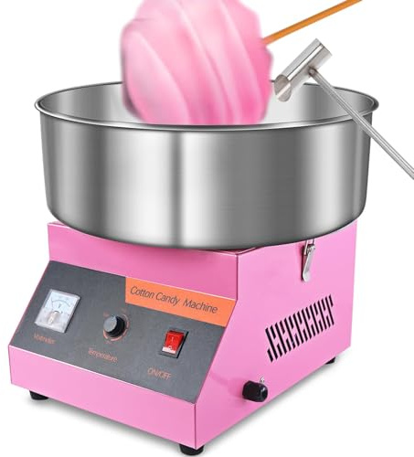 SHENGSHIYU Machine à Barbapapa Professionnel,Appareil de Barbe a Papa avec Bol à Sucre et CuillèRe,Machine Barbe a Papa Professionnelle Économise l'espace Précieux sur Le Comptoir ou L'étal