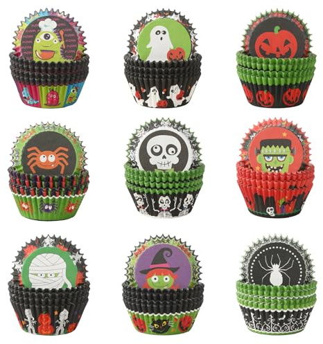 Halloween Muffinförmchen Papier,450 Stück Gruselig Cupcake-Backformen,Geist,Für Kekse,Snacks & Mini-Muffins,Deko-Backpapier Für Halloween,Home Baking,Kindergarten,Schulfeste,Partys