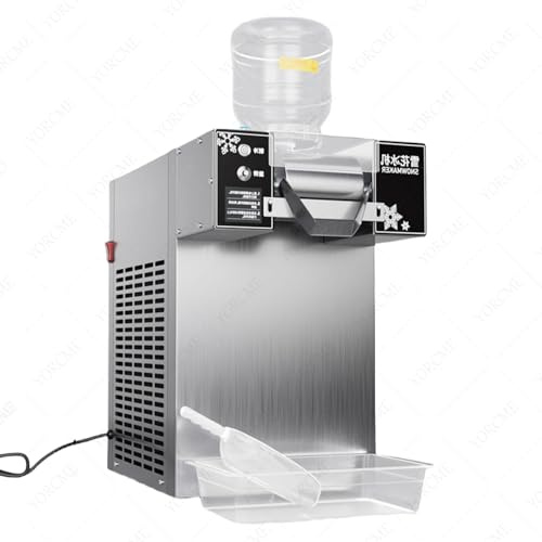YORCME Fabbricatore di Ghiaccio a Forma di Fiocco di Neve Commerciale Elettrica con 2 Secchi Gelatiera Acciaio Inox,per Milkshake Yogurt Birra Vino Succhi di Frutta,1200W