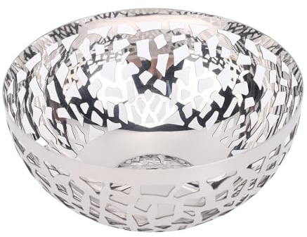 Oreilet Tazón de Frutas Acero Inoxidable, Cesta Frutas Huecas, Soporte Vegetales Fruta Metal Moderno Decorativo Canasta Productos para la Cocina la Sala Estar Hogar Almacenamiento (22 cm)