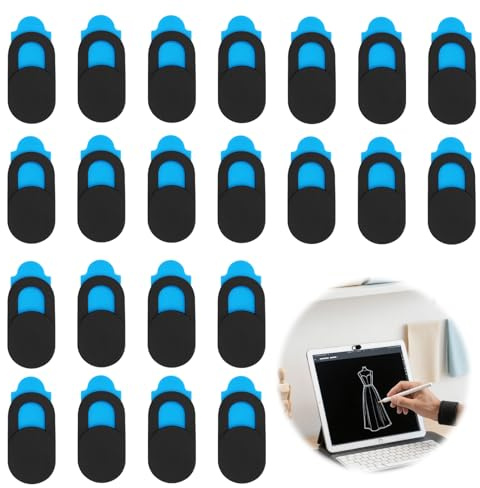 tiyiyok 24 Pièces Cache Webcam, Cache Camera Ordinateur, Webcam Cover, Convient pour Les Téléphones, Les PC, Les Tablettes, Les Ordinateurs Portables, Les Webcams (Noir)