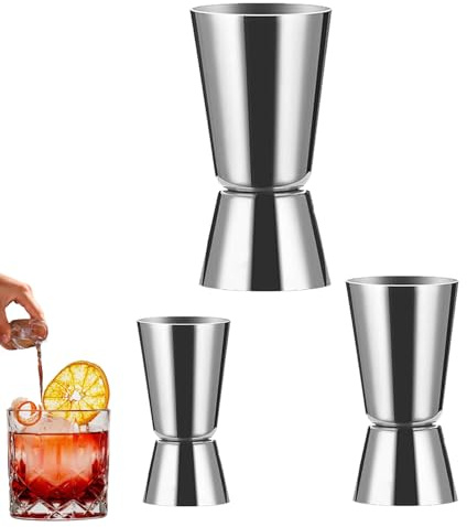 3 Stück Cocktail Messbecher Cocktail Zubehör Cl Messbecher Cocktail Set Barmaß Bar Zubehör Kerafactum Edelstahl Mixbecher Portionierer Jigger Massbecher Schnaps Ausgiesser Home Bartending Party