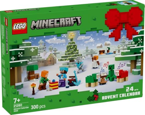 Lego Minecraft Bundle Calendrier de l'Avent 2025 (21280) + Héros Nether avec Cavalier (662402) | Calendrier de Noël avec 24 surprises & mini figurine exclusive