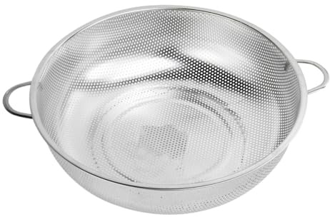 JECOMPRIS Panier Vidange Multifonctionnel Acier Inoxydable Passoire Drain Basket pour Fruits Légumes et Riz Panier Rangement Cuisine avec Double Oreille Usage Domestique Polyvalent