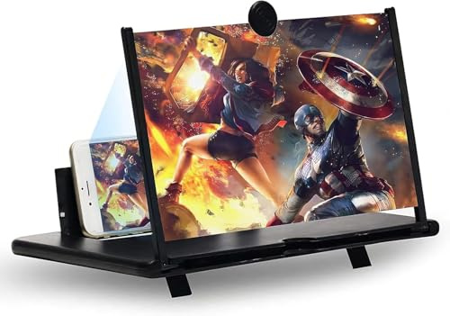 Boffett Lupa para móvil 18 Pulgadas,Amplificador de Pantalla para movil, 3D HD Plegable Amplificador de Pantalla para Ver vídeos de películas, para con Todos los Smartphones