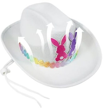 Aakluk Sombrero de Pascua,Sombrero Oesteño No Tejido de Estilo Tierno para Disfraz | de Vaquera de Pascua Infantil,para Celebraciones, Reuniones Familiares, y Actuaciones