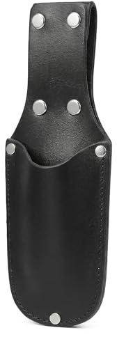 Xevtrak Étui Couteau Ceinture en Cuir Véritable Noir, Pochette Cuir Couteau Ceinture avec Clip, Etui Couteau Pliant Renforcé, Sac à Couteaux de Randonnée et de Camping avec Boucles de Fixation
