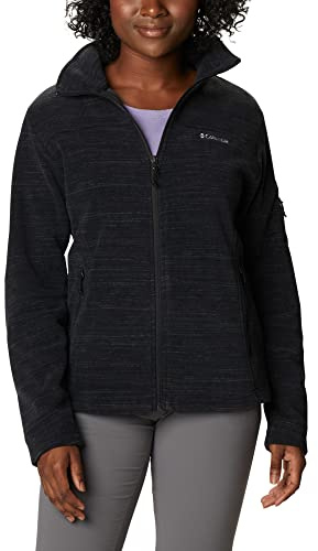 Columbia Fast Trek Jacket, Chaqueta De Forro Polar Con Cremallera para Mujer, Black Spacedye Print, Talla XS