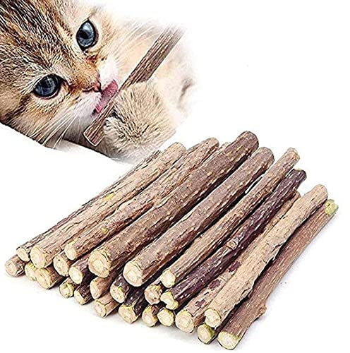 Catnip bastones Orgánico Masticar Juguetes vegetales naturales Matatabi Silvervine Chew Sticks Cat Dientes de Limpieza Chew Juguete Gatito Gato Kitty, One Size, 579422