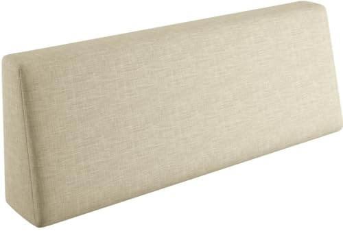 sunnypillow Grand Coussin Dossier pour Canapé Palette Euro Intérieur/Extérieur Appui - 120 x 40 x 20/10cm - plusieures Tailles et Couleurs à Choisir Coussin Matelas en Mousse - Ecru