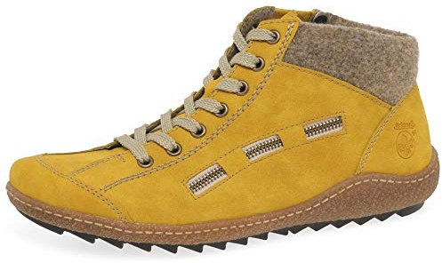 Rieker Damen L7543 Hohe Sneaker, Gelb Honig Wood 69, 43 EU