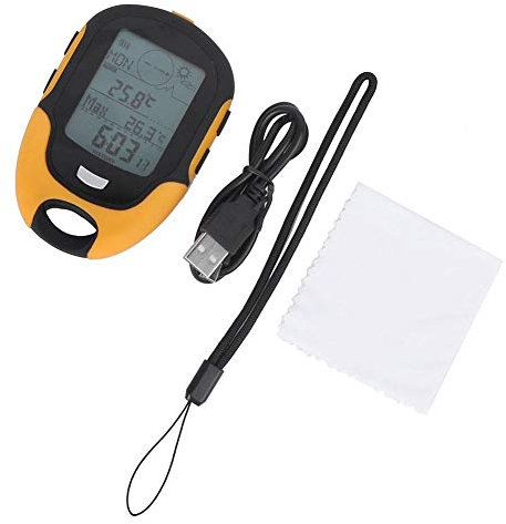 Keenso Außenhöhenmesser, FR500 Multifunktionaler Auto-Höhenmesser Barometer Thermometer Hygrometer Kompass Andere Angelwerkzeuge und Accessoires Fischereibedarf
