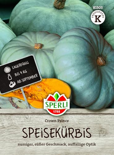 Sperli Speisekürbissamen Crown Prince F1 81303, Gemüsesaat | Auffällige Optik, lagerfähig, bis 4 kg, Gewicht 3-4 kg, ertragreich