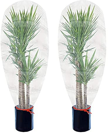 DDGAO 2 Packs Insect Bird Barrier Netting Mesh with Drawstring Garden Bug Netting Plant Cover for Protect Plant Fruits Flower,White,100X100cm