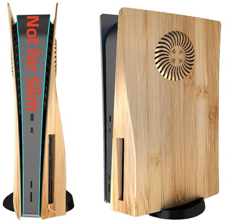 Placas de cubierta con ventilación de refrigeración para consola PS5 Disc Edition, accesorios para Playstation 5, paneles laterales, placas frontales protectoras de repuesto (grano de madera)