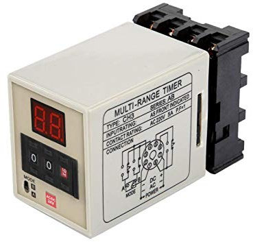Telituny Temporizador de retardo Relé AC/DC 24 V, AH3-DM Rele Temporizador Digital 0,1s-99h con Retardo de Modo Dual Pantalla LED, para Control Remoto, Comunicación, Control Automático, Mecatrónica