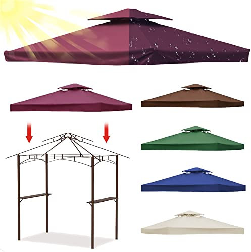 Techo de Repuesto para Cenador 3x3 2 Niveles Impermeable Anti-UV con Ventilación para Pabellón Jardin Carpa Toldo (Solo Dosel)
