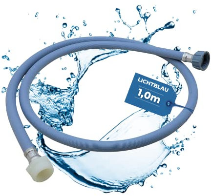 Lichtblau extensión tubo de suministro lavadora lavavajillas tamaño conexión 1 m I Rosca 3/4 pulgadas I Elongación manguera de entrada de agua aplicación universal independiente del fabricante