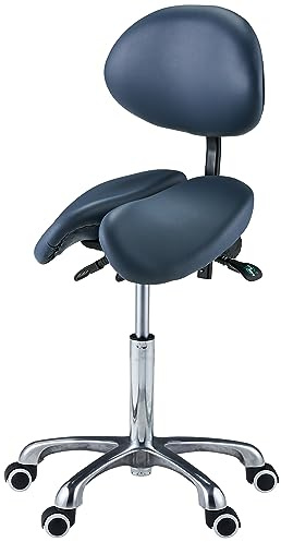 Master Massage Berkeley Sattelstuhl Sattelhocker Arbeitshocker für bessere Sitzposition Split-Seat mit Kippoptionen Rückenlehne Höhenverstellbar