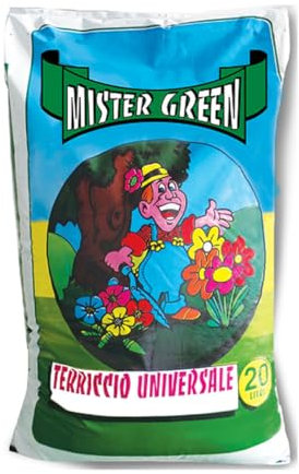 OISE ART STORE Trade Shop - Terriccio Universale Mister Green 20 Litri per Piante Fiori Bulbi Terra Orto