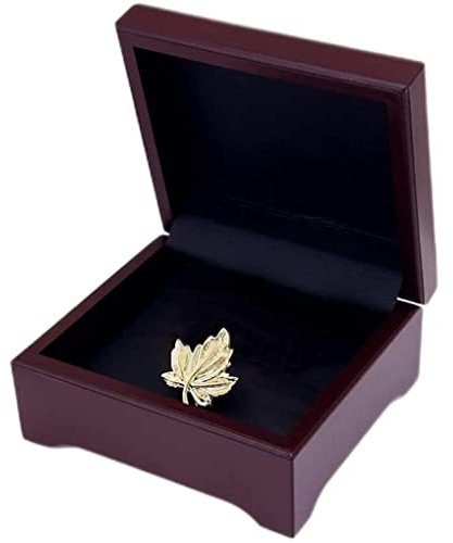 PATPOT Broche Bijoux Broches De Broche Feuille D'érable Vintage for Hommes/Femmes, Bouton De Broches De Robe De Costume Élégant De Couleur Pure avec Boîte De Rangement en Bois Broche Bijoux Femme