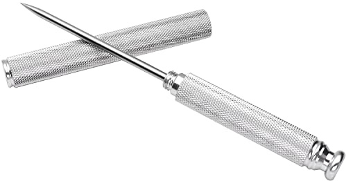 Stainless Steel Ice Picks Crushed Ice Tool With Safety Cover Bar Tools Ice Crushers Chisel Ice Cube Awl Sharp Cone With Non-Slip Handle (Silver)