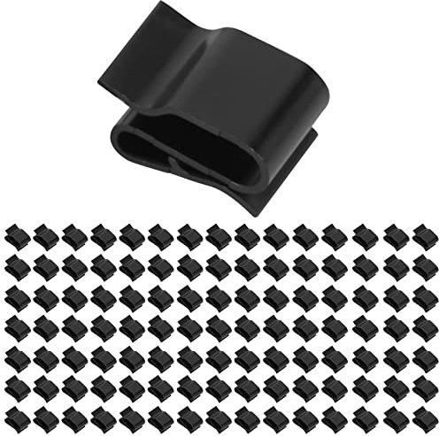 Pinces de Câble de Panneau Solaire, Fil Électrique Photovoltaïque Gérer en Plastique Pince Câble Attache Fixation Clip, Panneau Solaire Cadre Fil Guide Collier, Noir (100 pièces)