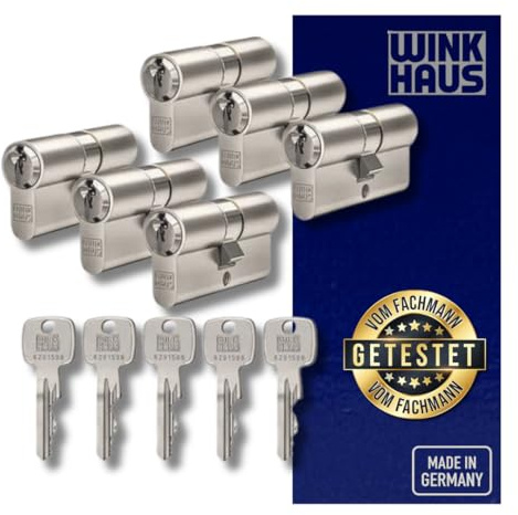 Winkhaus X-pert Profilzylinder, Knaufzylinder, Halbzylinder, Schließsystem Türzylinder Schließzylinder Zylinder Turschloss verschiedene Längen Set (6er Set | 6 Profilzylinder)