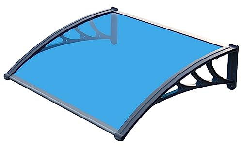 HUHJYUGE Auvent de Porte Marquise 100x150cm, Auvent de Porte et Fenêtres, Marquise de Porte D'entrée en Polycarbonate Transparent, Auvent de Protection Contre La Pluie et UV