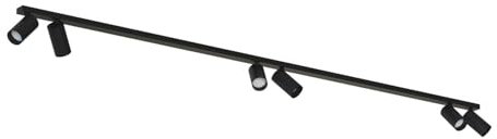 Licht-Erlebnisse Deckenspot groß 200 cm lang 6-flammig GU10 Schwarz schwenkbar verstellbar Modern Wohnzimmer Küche Deckenlampe Deckenleuchte Spot