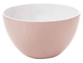 Qdesign - Insalatiera in melamina da 24 cm - Materiale neutro e sano - Design impilabile - Ideale per pasta, insalate, pane, cottura - rosa antico