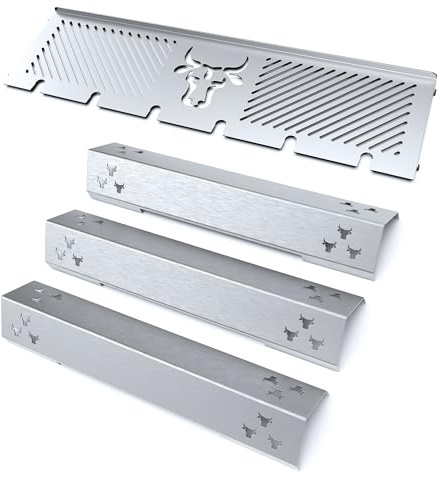 tuning-art WHGA4 Gasgrill Warmhalterost & Brennerabdeckung Set | Kompatibel mit Rösle Videro G3, G3-S | Rostfreier Edelstahl | Passgenau | Spülmaschinen geeignet