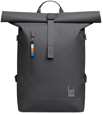 GOT BAG Sac à Dos Rolltop 2.0 en Ocean Impact Plastic | Sac à dos imperméable avec compartiment pour ordinateur 15 pouces amovible | Roll top avec capacité de 31 litres