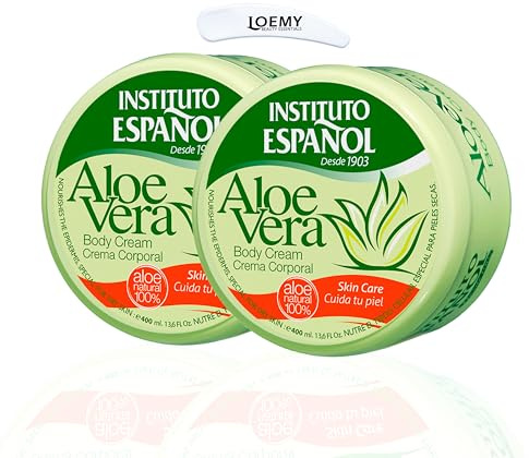 Instituto Español Crema Hidratante Corporal Aloe Vera, Crema Para Cuerpo Hidratante, Cuidado Diario Nutritiva De La Piel, Tratamiento Calmante y Natural, Moisturizer, set 800ml