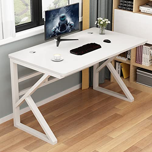 Großer Büroschreibtisch Arbeitszimmer Schreibtisch Arbeitsplatz für Home Office mit stabilem Metallrahmen – Moderner, einfacher Stil Computertisch